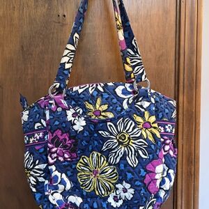 Vera Brafley Floral Blue, Purple and Pink Handbag
